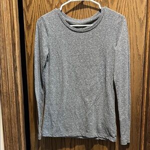 Mossimo Supply Co. Gray Fitted Long Sleeve T-Shirt